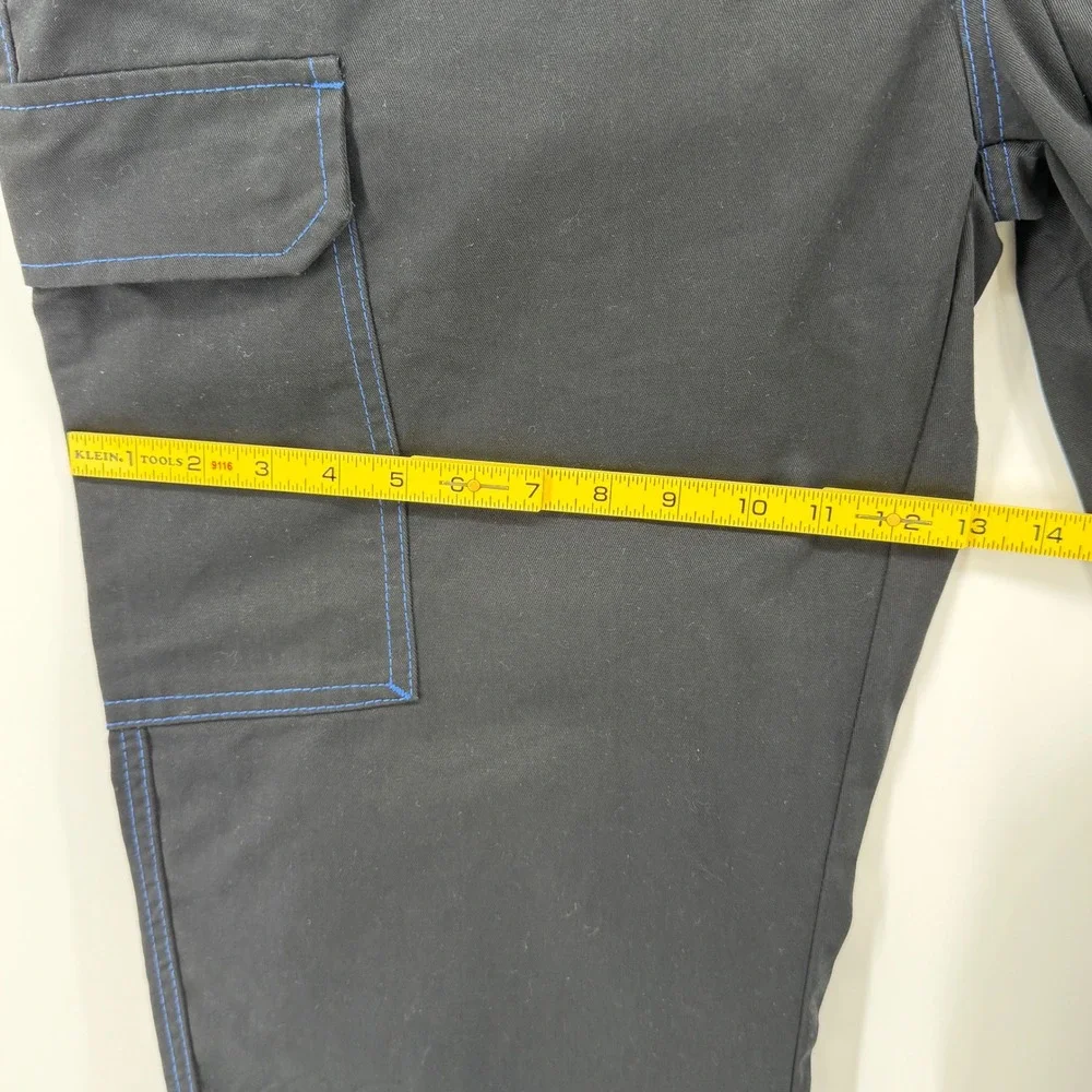 True Religion Mens Cargo Pants 36x32 Black Pacific Blue Contrast Stitch 108335
